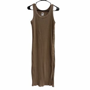 NSF Ribbed Knit Midi Dress Brown/Tan Size Medium